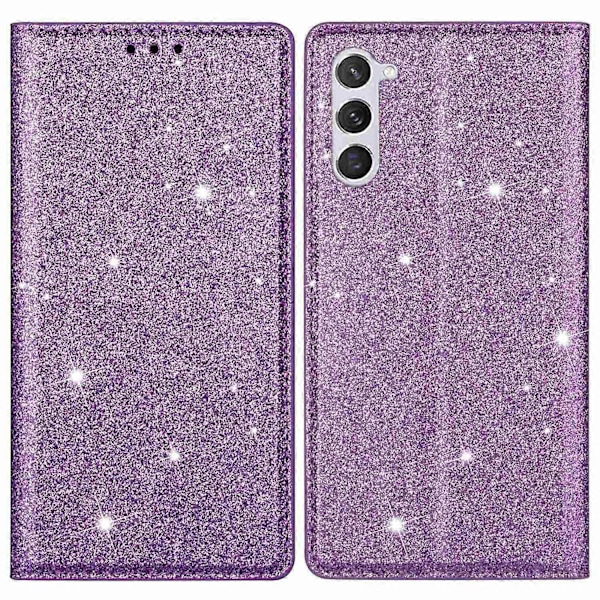 Til Samsung Galaxy S23 Glitter Pailletter PU Læder Telefon Cover Kort Holder Stødsikkert Stativ Cover Multicolor Style C
