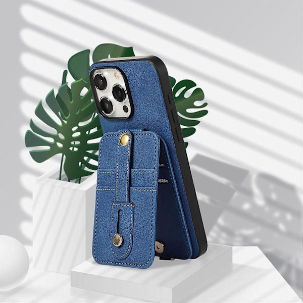 Style 02 Til iPhone 15 Pro Max Etui Vertikal Flip Korttaske TPU+PU Mobiltelefon Cover Multicolor Style D