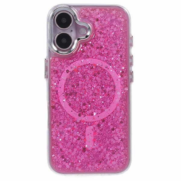Skal för iPhone 16 Kompatibelt med MagSafe Glitter Paljett Epoxi TPU+Akryl Telefonskydd Multicolor Style A