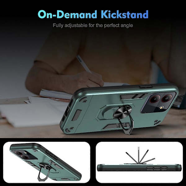 Kotelo ZTE Blade A54:lle, jalustalla, PC+TPU-puhelinkuori, tukee magneettista autotelinettä Multicolor Style C