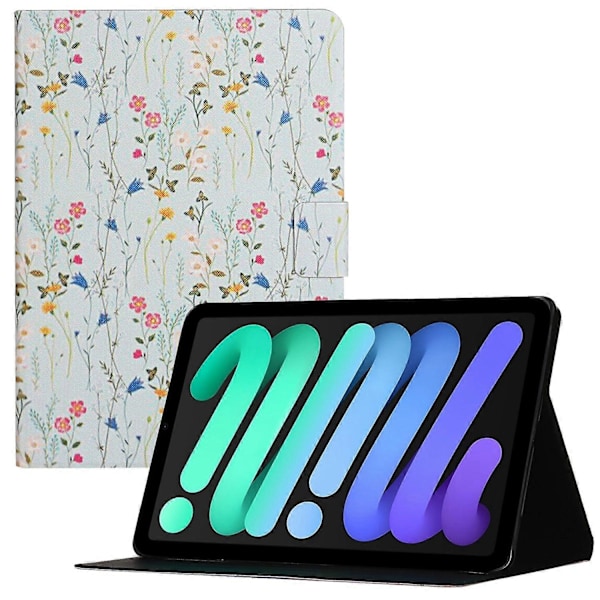 Til iPad 10.9 (2022) Stand Kort Holder Mønster Print Tablet Cover PU Læder Auto Vågn/Sov Case Multicolor Style F