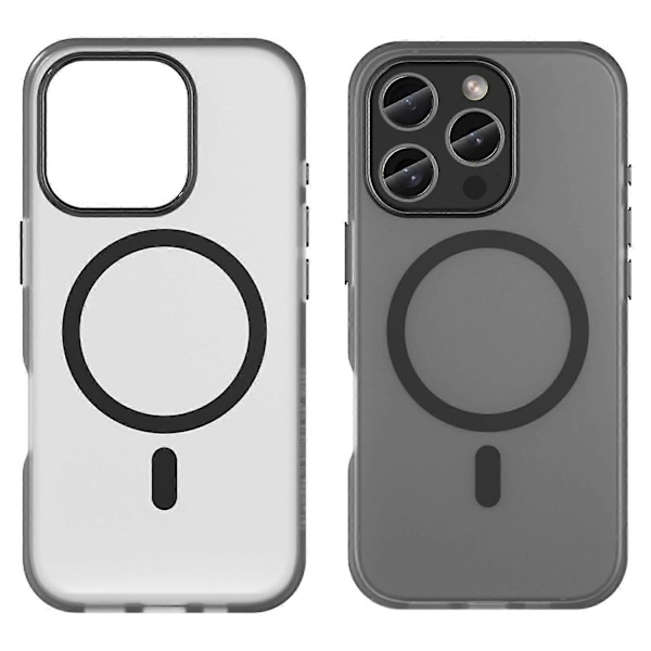 iPhone 16 Pro -kuori, yhteensopiva MagSafe-tekniikan kanssa, TPU+PC, ohut, matta, läpikuultava puhelinkuori - Vihreä Multicolor Black