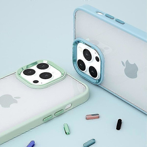 För iPhone 15 Pro Godisfärg Hög Transparens TPU+PC Mobilskal Hudvänligt Baksida Multicolor Style C