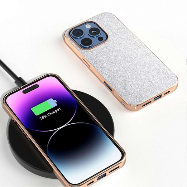 iPhone 16 Pro Max -kotelo, galvanointi, kimallepintainen PU+TPU-suojakotelo Multicolor Style B