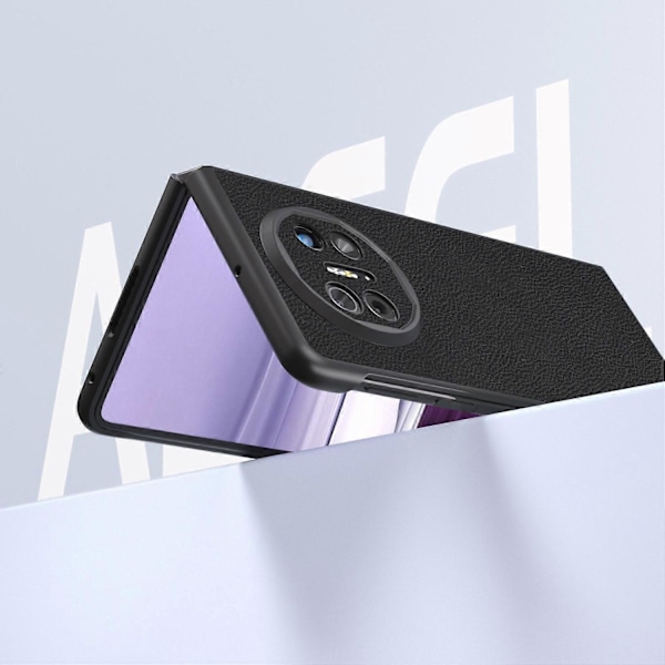 Ægte lædercover med litchi-tekstur til Huawei Mate X5 - Ko læder + PC Multicolor Style A