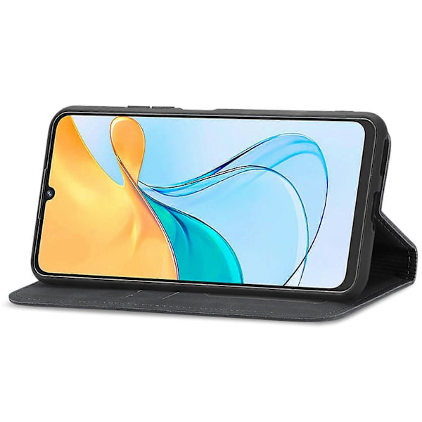 Telefon Stand Case til ZTE Blade V50 Vita Shell Hud-berørings PU Læder Cover - Sort