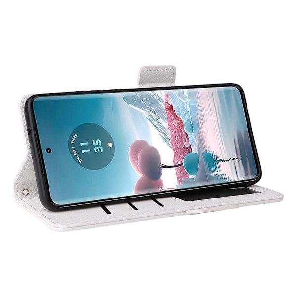 Til Motorola Edge 40 Neo 5G Etui Litchi Tekstur Tegnebog Læder Telefon Cover med Rem Multicolor Style B