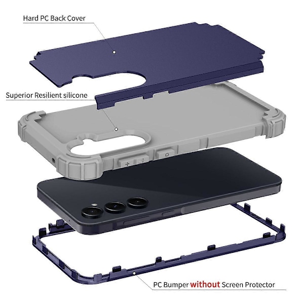L-Style Skal för Samsung Galaxy A55 5G Anti-Scratch PC+TPU Telefonfodral Multicolor Style A