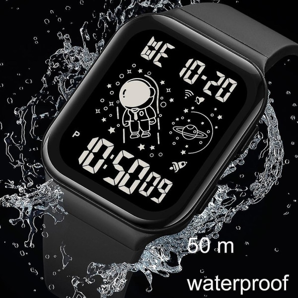 Skmei 1863 Astronaut Studenter Digitalt Sports Firkantet Ur Black White Machine