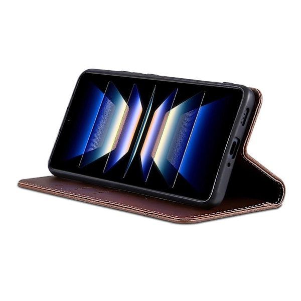 AZNS Xiaomi Redmi K70 Ultra -kotelo, lehmännahkajäljitelmä PU-nahkainen lompakkokotelo - Vihreä Multicolor Coffee