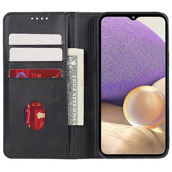 För Samsung Galaxy S22 5G Magnetisk Plånboksfodral Kalvtextur PU Läder Skal Multicolor Style A