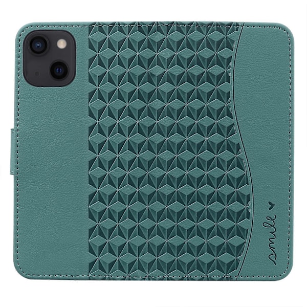 Til iPhone 15 Plus Cover Rhombus Prægning Business Læder Telefon Cover med Wallet Stand Multicolor Style A