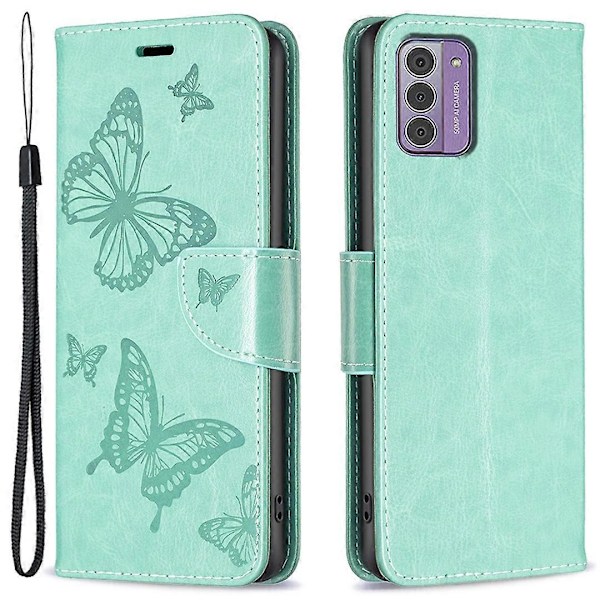 Til Nokia G42/G310 Sommerfugl Præget Telefon Cover Læder Stand Wallet Cover med Rem Multicolor Style A