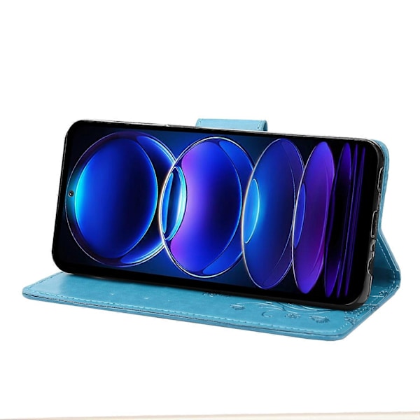 För Xiaomi Redmi Note 12 Pro+ 5G Ställ Telefonfodral PU Läder Blomma Fjäril Präglat Plånboksfodral Multicolor Style B