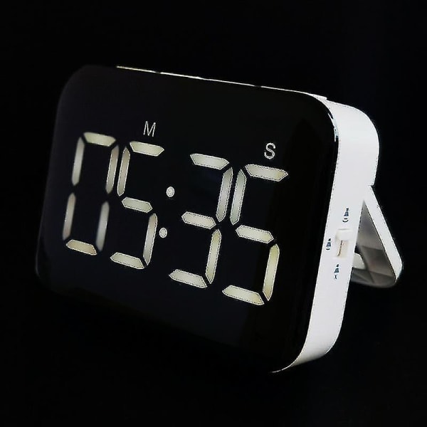 Genopladelig Stor Skærm LED LCD Elektronisk Timer Påmindelse Vækkeur Køkken Bage Nedtællingstimer White
