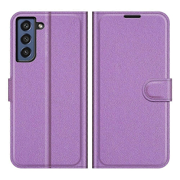 Wallet Design Læder Telefon Cover Folio Flip Cover med Støttefod til Samsung Galaxy S21 FE Multicolor Style H