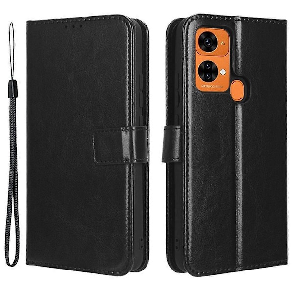 För Oukitel C33 Crazy Horse Textur Telefonfodral PU Läder Ställ Plånboksfodral Multicolor Style A