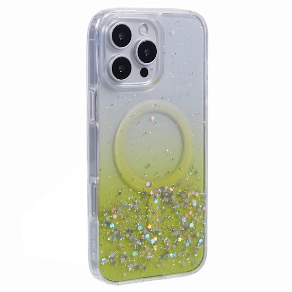 Skal för iPhone 16 Pro Kompatibelt med MagSafe Glitter Epoxy TPU+Akryl Telefonskydd Multicolor Style A
