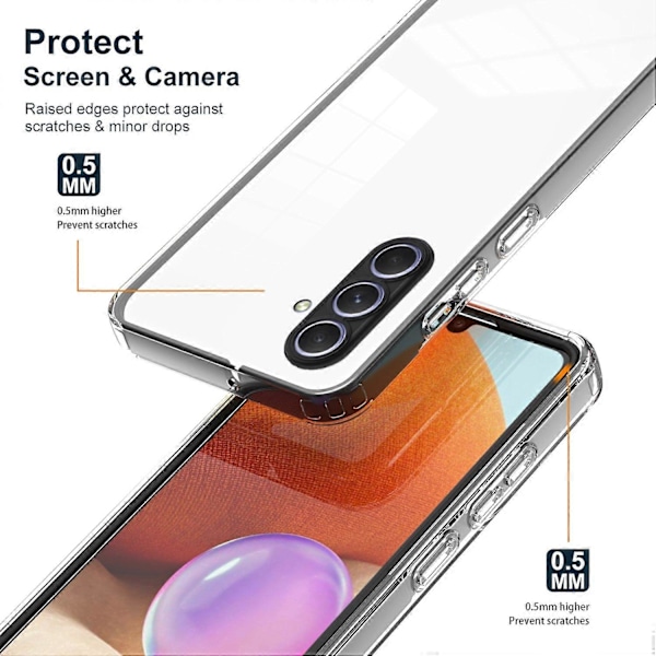 För Samsung Galaxy A55 5G Transparent Skal Stöttåligt TPU+PC Telefonskal Multicolor Style B