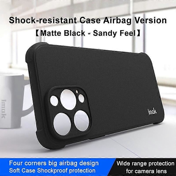 IMAK Fodral för iPhone 14 Pro med Luftkuddar i Hörnen, Anti-fall, Matt TPU, Skyddande Skal