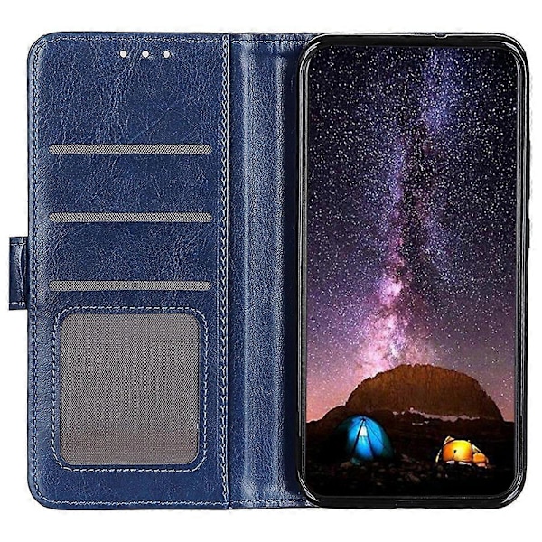 Til OnePlus 13R 5G/Ace 5 5G Etui Crazy Horse Tekstur PU Læder Telefon Stand Cover Multicolor Blue