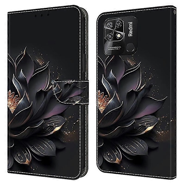Læderetui med mønstertryk til Xiaomi Redmi 10C 4G Etui Anti-Drop Wallet Telefonetui Multicolor Style N