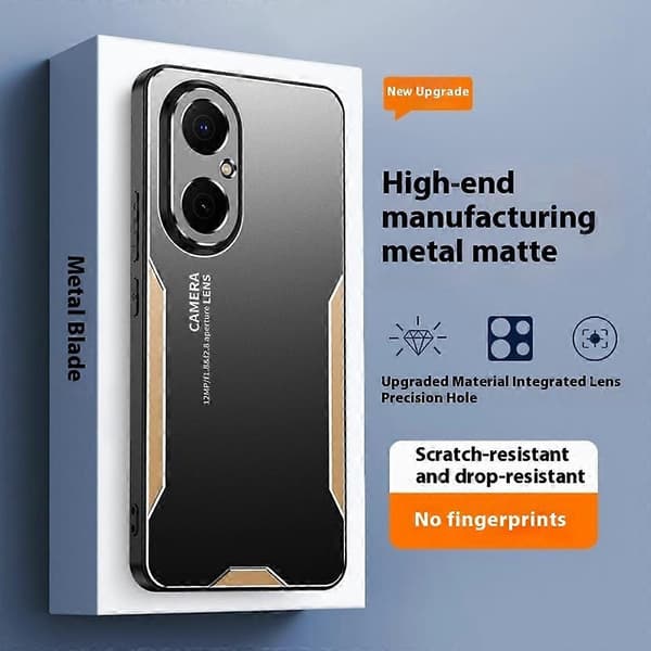 Til Huawei Enjoy 80 Telefon Cover Aluminium Legering TPU PC Bagside Multicolor Silver