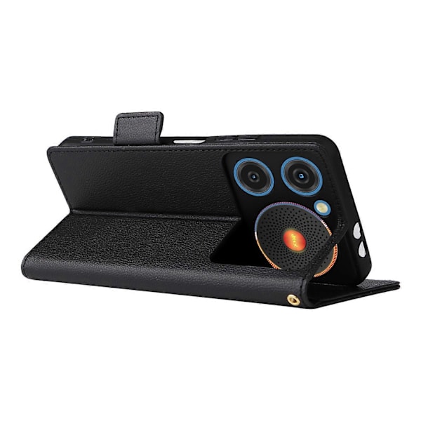 Til ZTE nubia Music Etui Litchi Tekstur PU Læder Wallet Flip Telefon Cover - Grå Multicolor Black