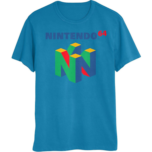 Nintendo 64-logotyp Kortärmade t-shirts för män och kvinnor, N64 unisex -t-shirts N64 Logo Royal Blue XL