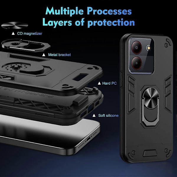 Kotelo ZTE Blade A54:lle, jalustalla, PC+TPU-puhelinkuori, tukee magneettista autotelinettä Multicolor Style A