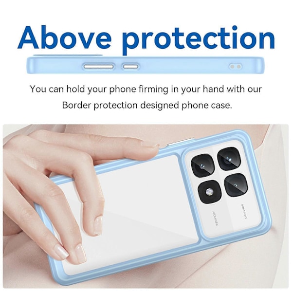 Xiaomi Redmi K70 Ultra Iskunkestävä Suojakotelo TPU + Akryyli Läpinäkyvä Puhelinkuori - Musta Multicolor Blue
