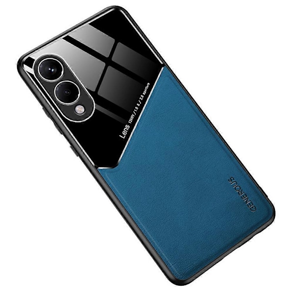 Til Samsung Galaxy S25 Edge Cover Læderbelagt PC+TPU Telefon Bagcover Multicolor Blue