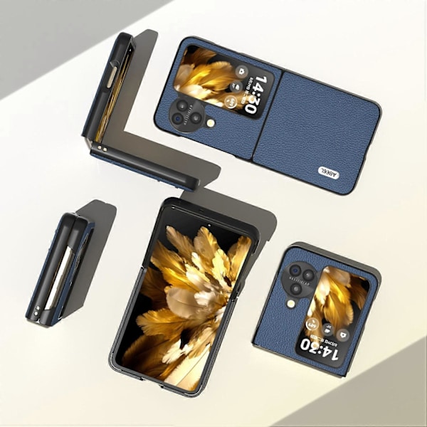 Ægte læder+PC beskyttende telefoncover til Oppo Find N3 Flip 5G Multicolor Style D