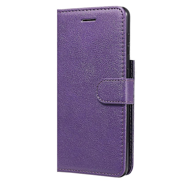 KT Leather Series-2 Lommebok Stativ Design Anti-Ripe TPU+PU Lær Telefondeksel med Praktisk Stropp Multicolor Style E