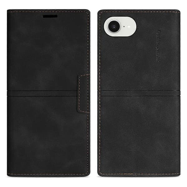 Plånboksfodral för iPhone 16e Magnetisk Stängning Läder Telefonskal Multicolor Black