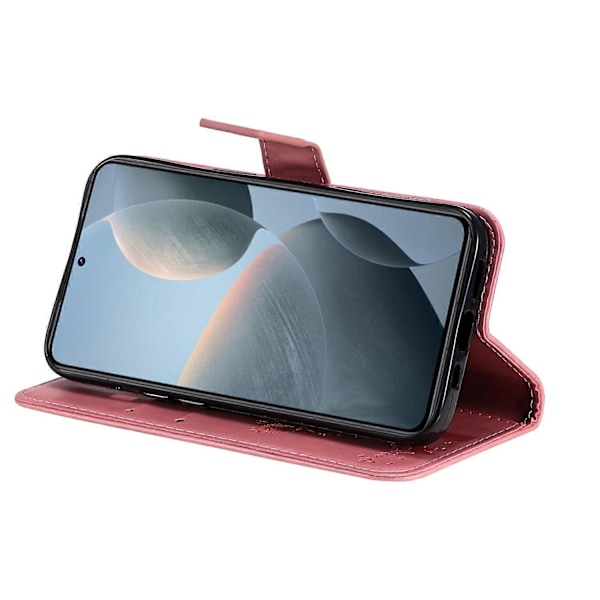 KT Imprinting Flower Series-3 Fodral till Xiaomi 14T Katt Träd Mönster Flip Läder Telefonskal Multicolor Style A