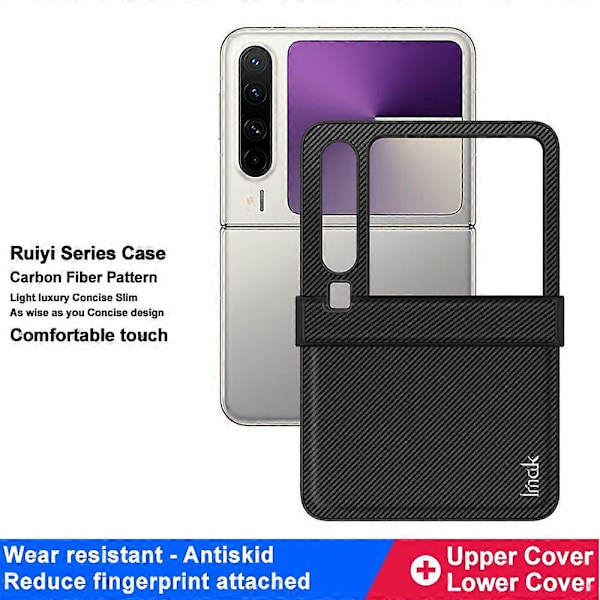 IMAK Ruiyi-serien för Huawei Pura X Fodral Kolfibertextur Läder + PC Telefonskal
