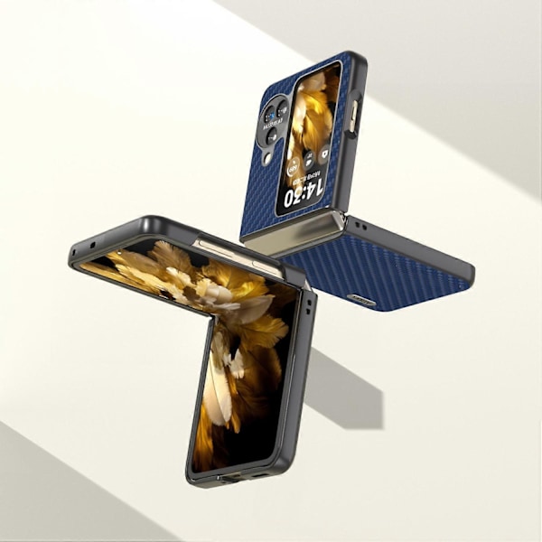 Oppo Find N3 Flip 5G PU-nahkapäällysteinen PC-kotelo hiilikuitukuvioinen suojapuhelinkotelo Multicolor Style E