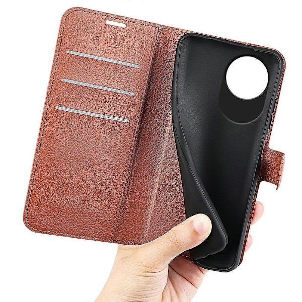 Til ZTE Blade A35 Lite Etui Litchi Tekstur Stødsikkert Læder Wallet Telefon Cover - Grøn Multicolor Brown