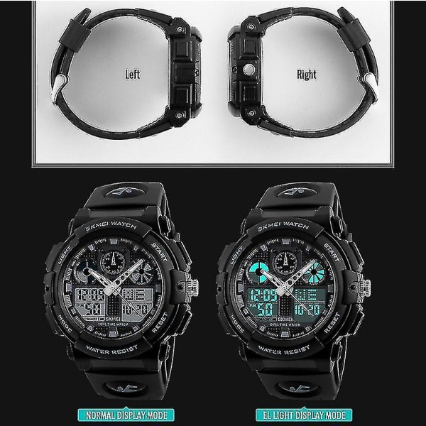 Skmei 1270 Men Vattentät Dual Display Digital Watch Superb Gray