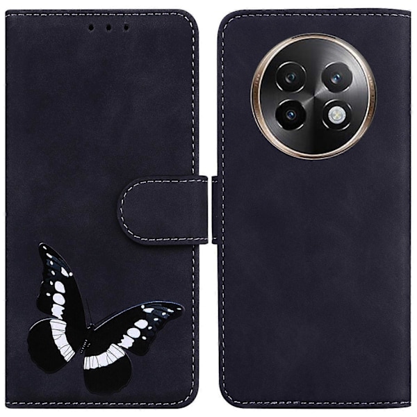 Til Realme 13+ 5G Stand Case PU Læder Telefon Cover Sommerfugl Trykt Multicolor Style A