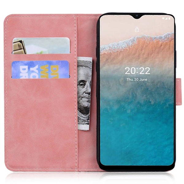 För Nokia C12 4G/C12 Pro/C12 Plus Tiger Präglat PU Läderfodral Anti-fall Plånboksfodral Ställ Multicolor Style E