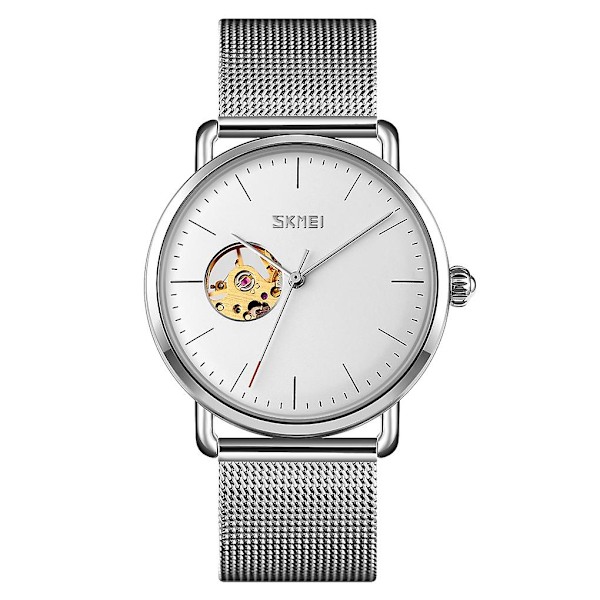 Skmei 9201 Automatisk Mekanisk Ur Rose Guld Sort Silver