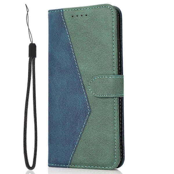 Til Samsung Galaxy A26 5G Cover Farvesplejsning Tegnebog Stativ Læder Telefonetui med Håndledsrem Multicolor Style B