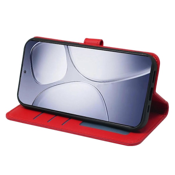 Xiaomi Redmi K70 Ultra Lompakkokotelo Magneettikiinnityksellä Nahkainen Puhelinkotelo Hihnalla - Vihreä Multicolor Red