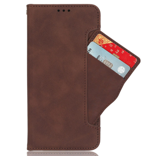 För Zte Nubia Z50s Pro 5g Pu Läder Stativ Cover Flera kortplatser Plånbok Folio Phone case Brown