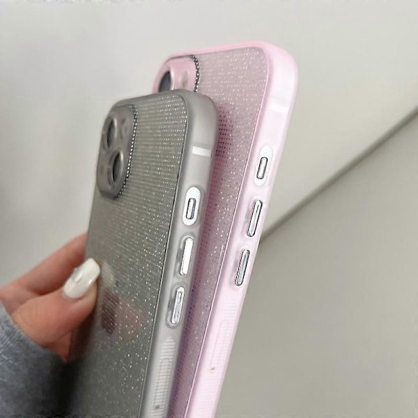 Q.COO iPhone 14 -puhelinkotelo, pehmeä TPU, kimalteleva valoa taittava design Multicolor Style B