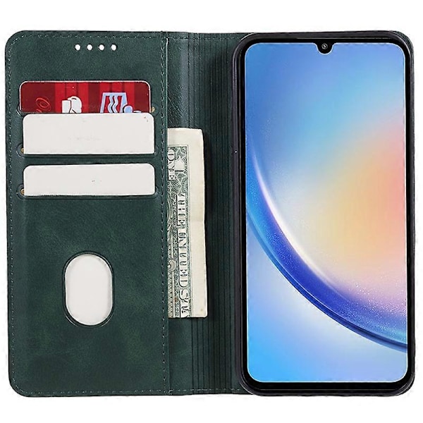 Til Samsung Galaxy A15 5G Etui Kalvetekstur Stand Wallet PU Læder Telefon Cover Multicolor Style A