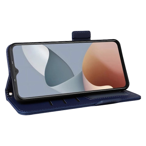 För ZTE Blade A34 Mobilskal Läder Litchi Textur Skydd med Magnetlås Multicolor Dark Blue