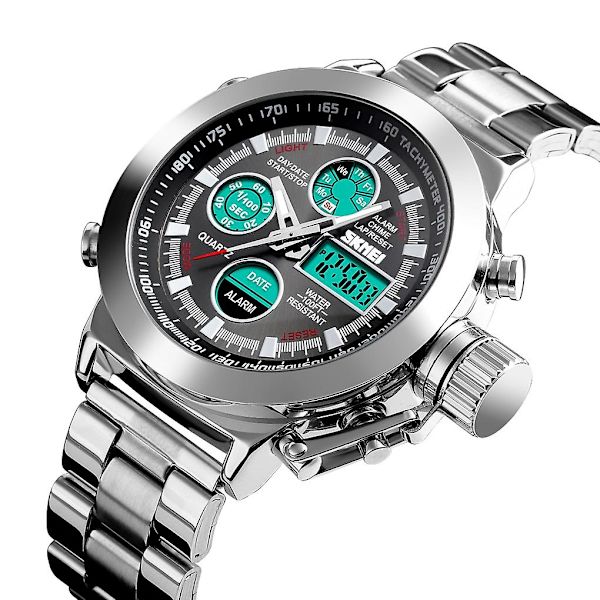 Skmei 1515 Hip-hop Style Dual Display elektronisk watch Silvery